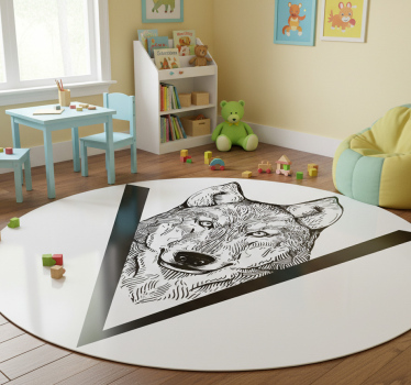 Vinyl teppich tiere mit wolf illustration - TenStickers