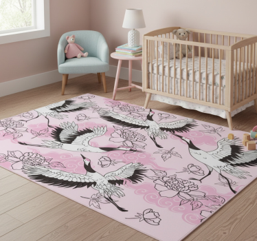Vinyl teppich tiere moderne pinke vogelmuster - TenStickers