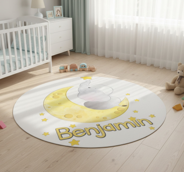 Vinyl teppich tiere mond und sterne mit namen - TenStickers