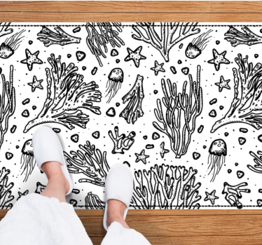 Vinyl Teppich Tiere monochromes Ozeanmotiv - TenStickers