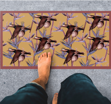 Vinyl Teppich Tiere muster mit fliegenden enten - TenStickers