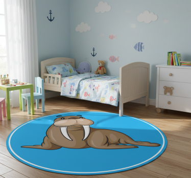 Vinyl teppich tiere niedlicher walross charakter - TenStickers