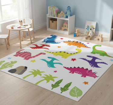 Vinyl teppich tiere nordic dinosaurier bunt set - TenStickers