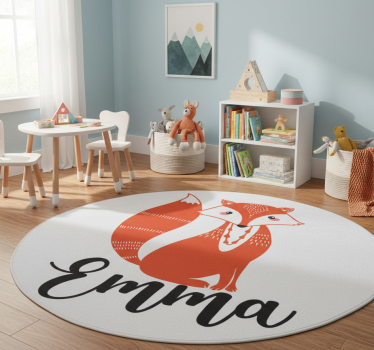 Vinyl teppich tiere nordic fuchs mit namen - TenStickers