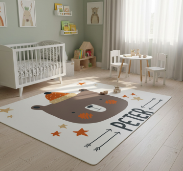 Vinyl teppich tiere nordic süßer bär personalisiert - TenStickers