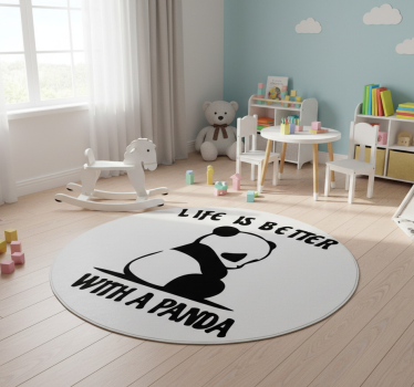 Vinyl teppich tiere panda illustrationsspruch - TenStickers