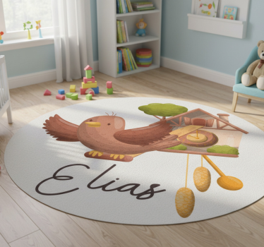 Vinyl teppich tiere mit personalisierbarer uhr - TenStickers