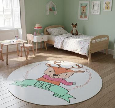 Vinyl teppich tiere babyhirsch mit namen - TenStickers