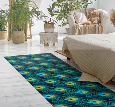 Vinyl Teppich Tiere pfauenfeder eleganz - TenStickers