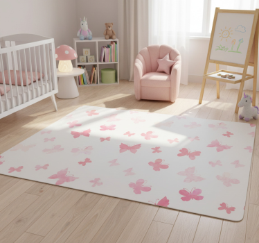 Vinyl teppich tiere mit pastellfarbenen schmetterlingen - TenStickers
