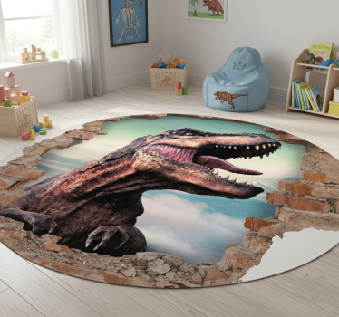 Vinyl teppich tiere realistischer 3d t-rex - TenStickers