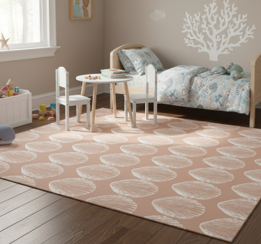 Vinyl teppich tiere im retro muschelbeige muster - TenStickers