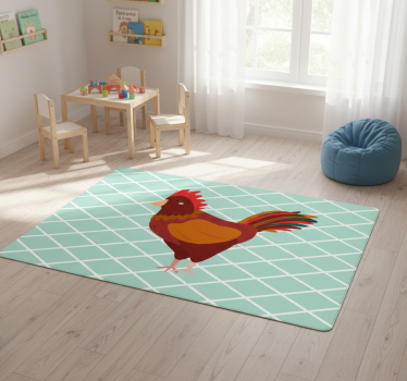 Vinyl teppich tiere roter hahn seitliche ansicht - TenStickers