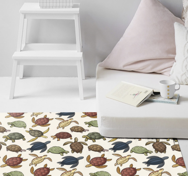 Vinyl teppich tiere schildkröten illustration - TenStickers