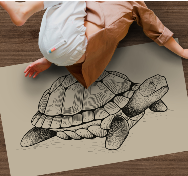 Vinyl Teppich Tiere schildkrötenillustration - TenStickers