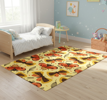 Vinyl teppich tiere schmetterling auf blume - TenStickers