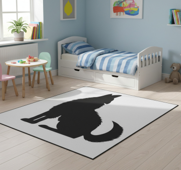 Vinyl teppich tiere sitzende hundesilhouette - TenStickers