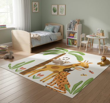 Vinyl teppich tiere spielende dschungeltiere - TenStickers
