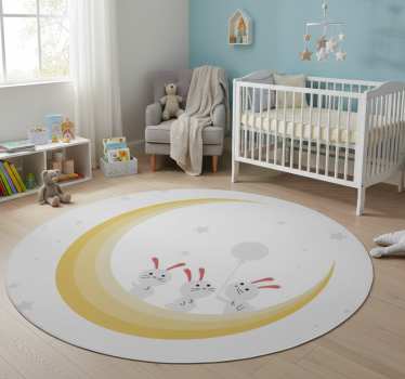 Vinyl teppich tiere für das kinderzimmer mit hasen - TenStickers