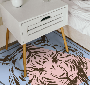 Vinyl Teppich Tiere stilisiertes tigerporträt - TenStickers