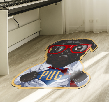 Vinyl Teppich Tiere stilvolle mopsillustration - TenStickers