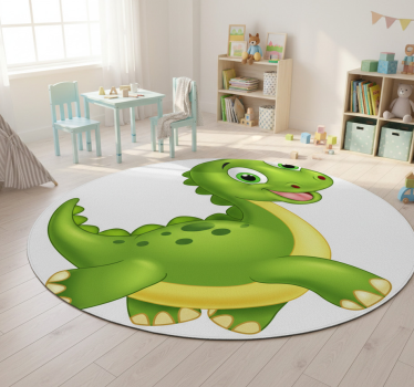 Vinyl teppich tiere süßer grüner dinosaurier - TenStickers