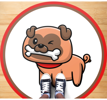 Vinyl Teppich Tiere bulldogge mit einem knochen - TenStickers