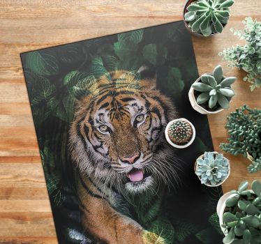 Vinyl Teppich Tiere tiger laub darstellung - TenStickers