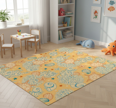 Vinyl teppich tiere unterwasserwelt sanfte farben - TenStickers