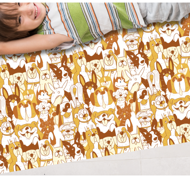 Vinyl Teppich Tiere braune haustiergesichter - TenStickers