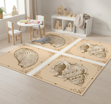 Vinyl teppich tiere mit vintage muscheln - TenStickers
