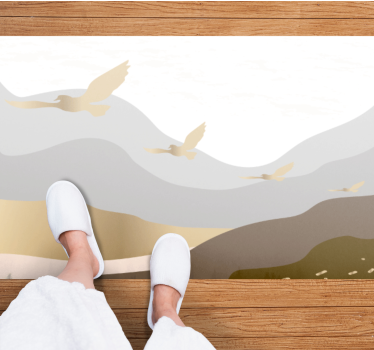 Vogelsilhouette mit Landschaft Vinyl Teppich Tiere  - TenStickers
