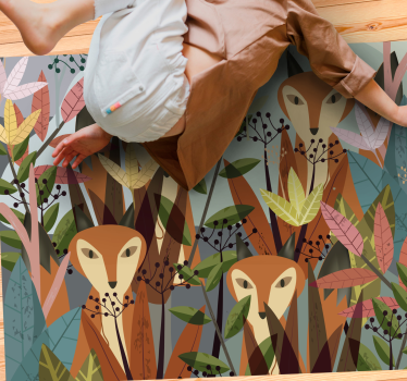 Vinyl teppich tiere waldtiere kunst - TenStickers