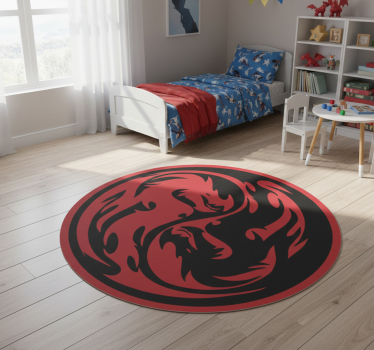 Vinyl teppich tiere yin yang drachen - TenStickers
