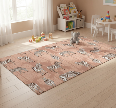 Vinyl teppich tiere zebra und palmen braun möbel - TenStickers