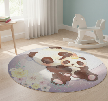 Vinyl teppich tiere zwei pandas auf dem mond - TenStickers