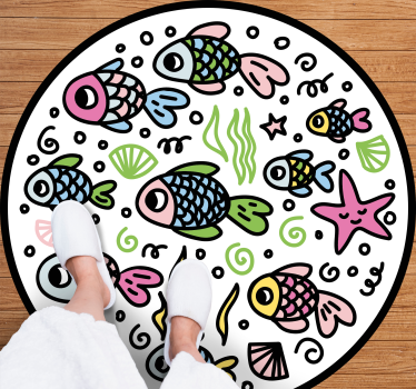 Vinyl Teppich Tiere bunte fischmuster - TenStickers