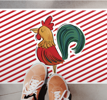 Vinyl Teppich Tiere bunte hahn-kunstwerke - TenStickers