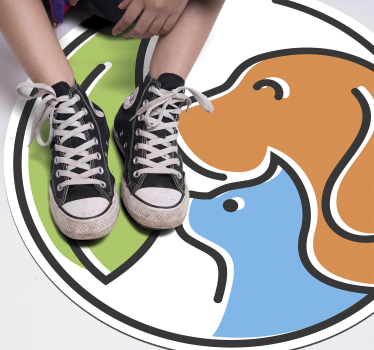 Vinyl Teppich Tiere abstrakte tiergesichter - TenStickers