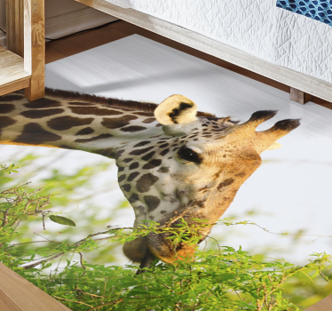 Vinyl Teppich Tiere giraffe isst gemüse - TenStickers