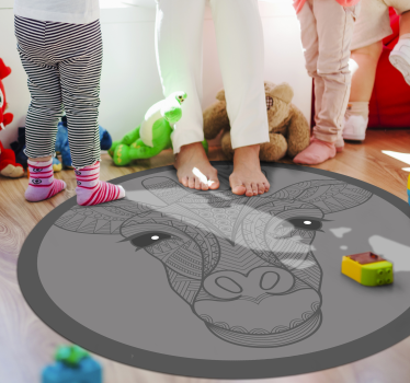 Vinyl Teppich Tiere graues giraffendesign - TenStickers