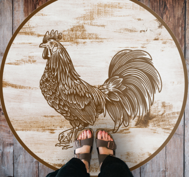 Vinyl Teppich Tiere vintage hahn abbildung - TenStickers