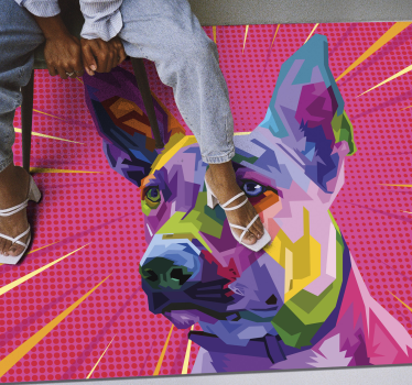 Vinyl teppich tiere mit lebendiger hunde-kunst - TenStickers