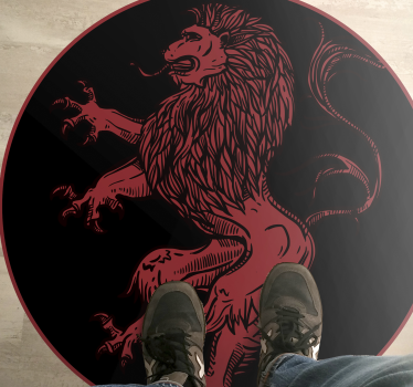 Vinyl Teppich Tiere rotes löwenemblem - TenStickers