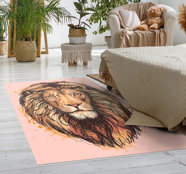Vinyl Teppich Tiere majestätisches löwengesicht - TenStickers