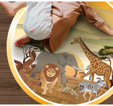 Vinyl Teppich Tiere safari-tierabenteuer - TenStickers