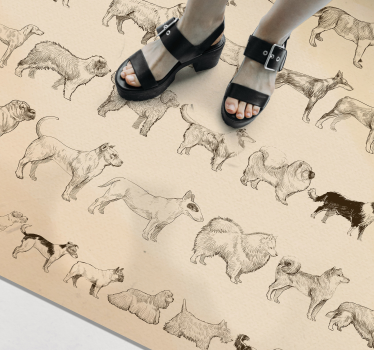 Vinyl Teppich Tiere beige hundeillustrationen - TenStickers
