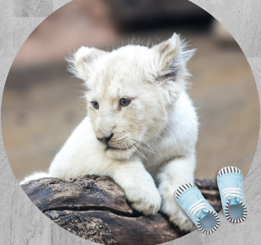 Vinyl Teppich Tiere weißes löwenjunges - TenStickers