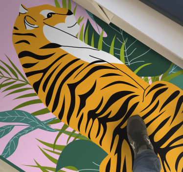Vinyl Teppich Tiere tropische tigerszene - TenStickers