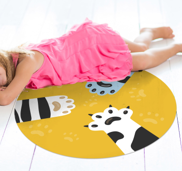 Vinyl Teppich Tiere katzenpfotenabdrücke - TenStickers